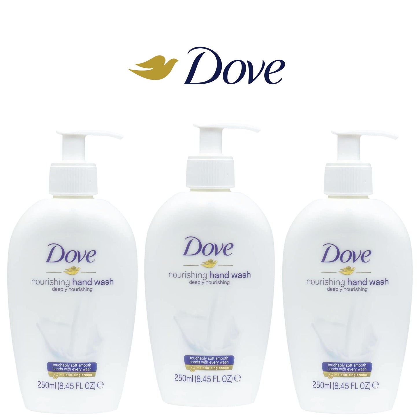 Dove Nourishing Hand Wash Deeply Nourishing, 250 ml Each, (Pack of 3)
