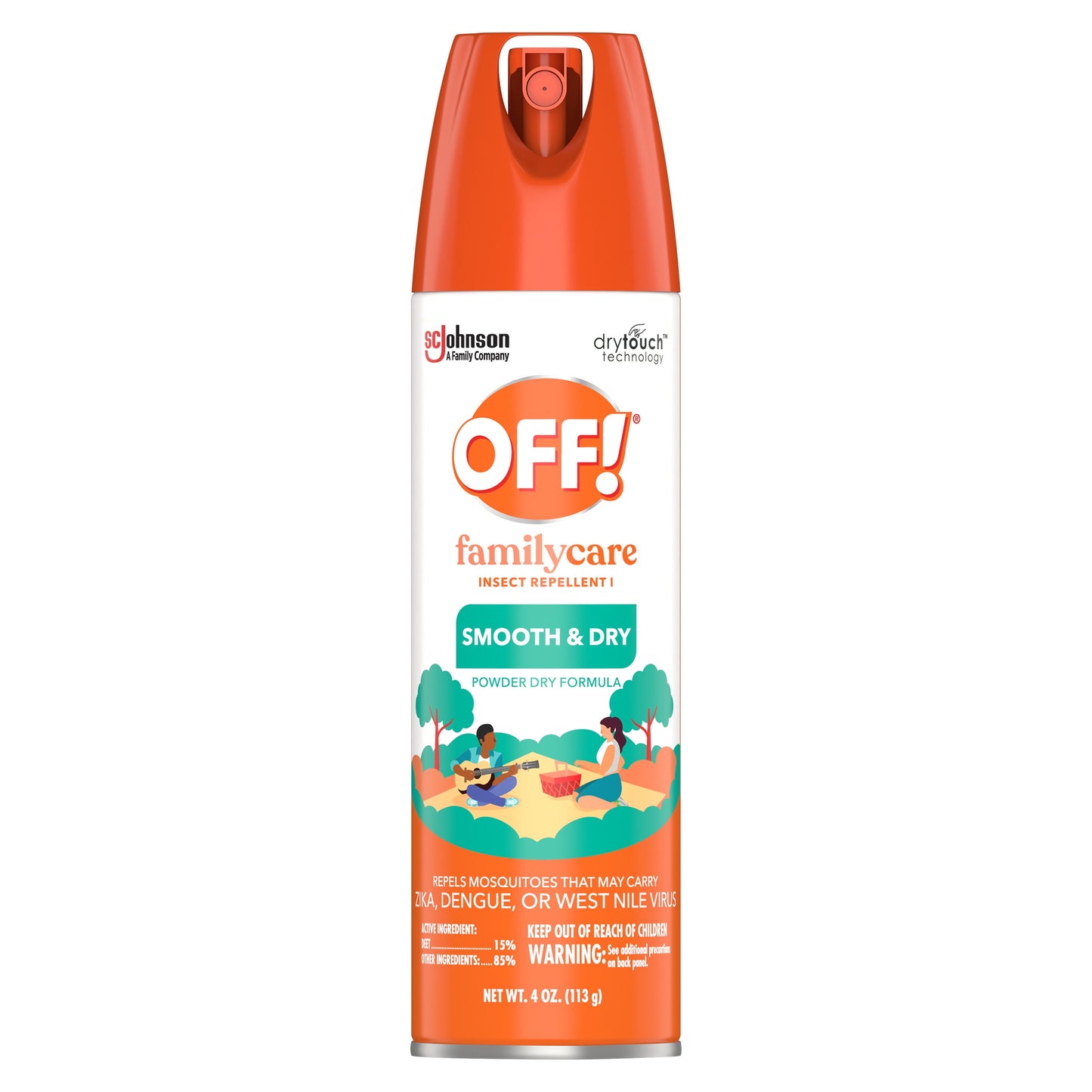 OFF! FamilyCare Insect Repellent I, Smooth & Dry Mosquito Bug Spray, 4 oz (1 ct)
