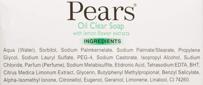 Pears Oil Clear Soap with Lemon Flower Extract Soap Bar, 3.53 oz. 3 Pack