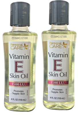 Personal Care Vitamin E Skin Oil 4 Oz 1500 I.U. 2 Bottles