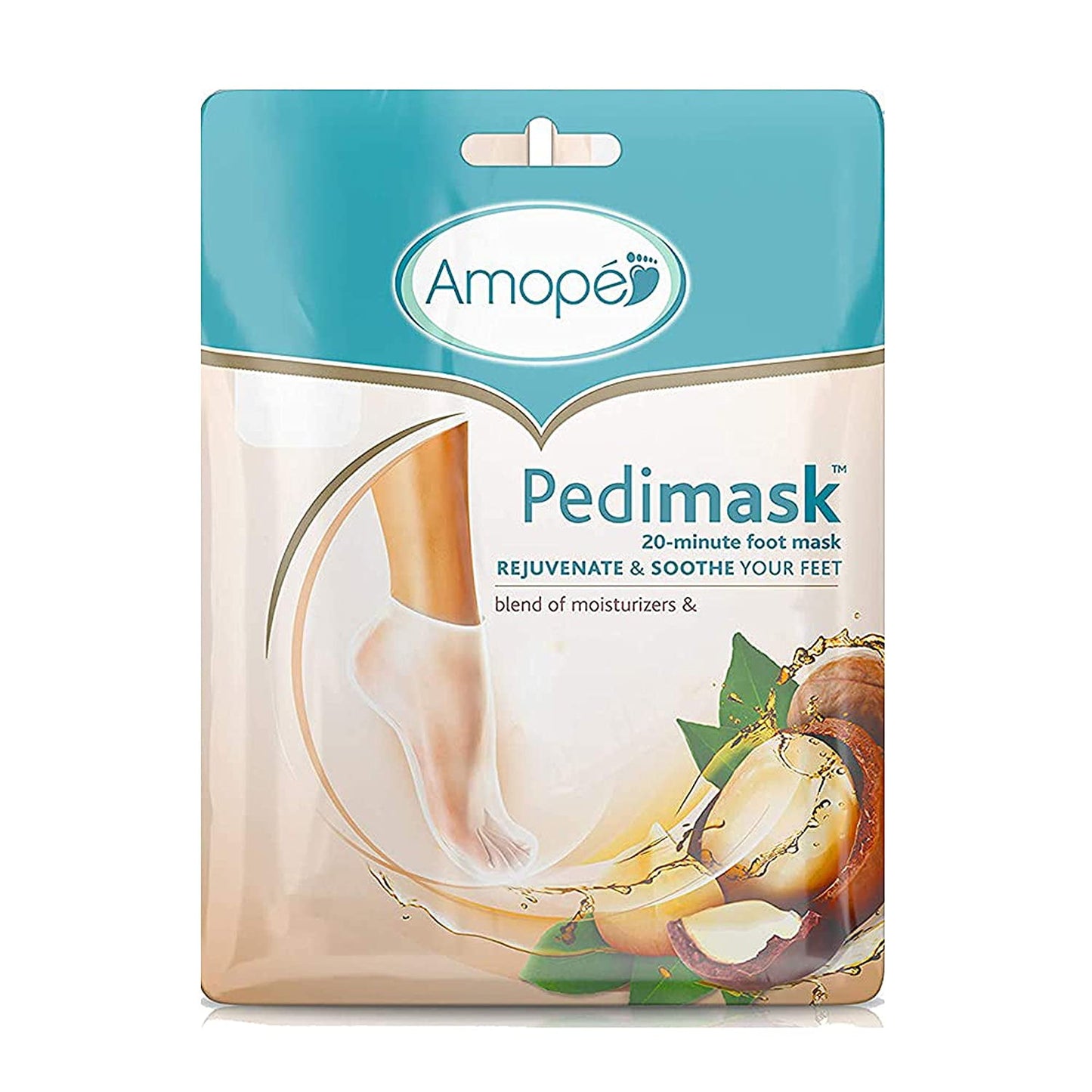 2 Pack Amope Pedimask Foot Sock Mask, Macadamia Oil Essence