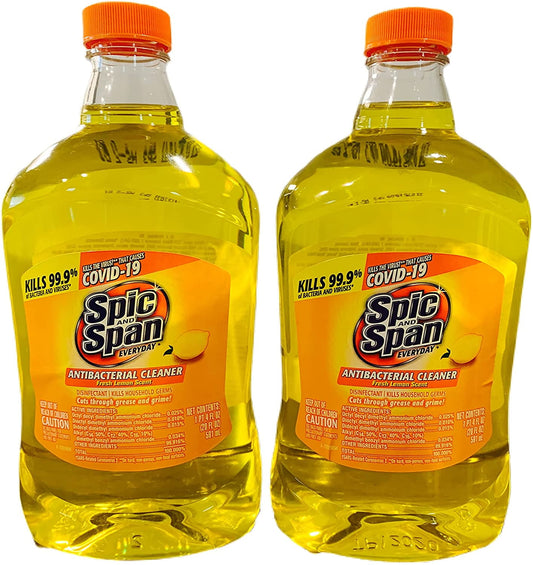 Spic and Span Fresh Lemon Scent Antibacterial Cleaner Refills , 20 oz. each (2 Pack)