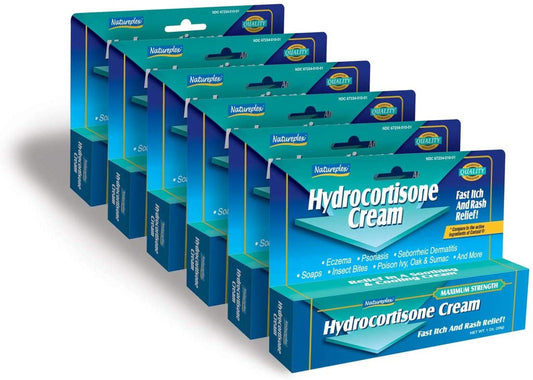 Hydrocortisone Cream Fast Itch and Rash Relief 6 Pack