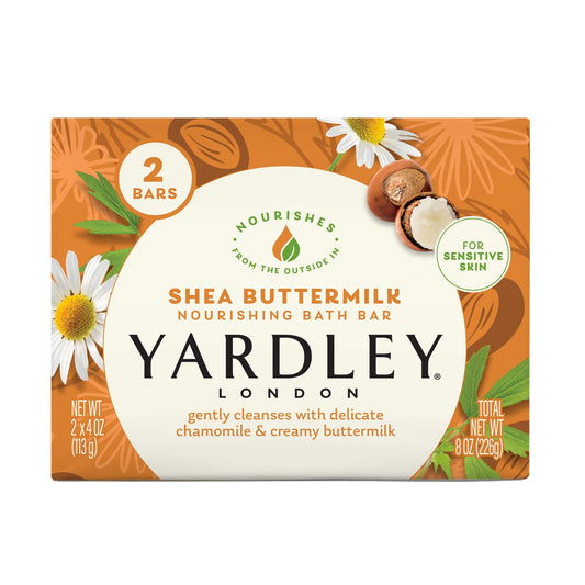 London Shea Buttermilk Naturally Moisturising Bath Bar for Sensitive skin, 4 ounces, 2 count