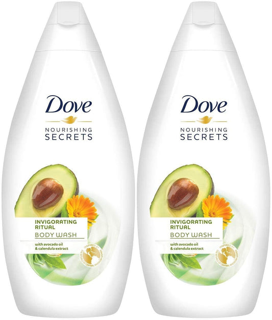 Dove Body Wash, Invigorating Ritual With Avocado Oil And Calendula Extract, 25.3 Ounce (Pack Of 2)