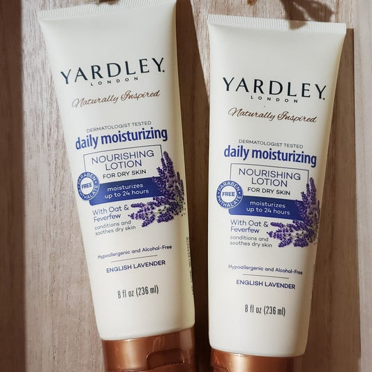 Yardley London Naturally Inspired Daily Moisturizing Lotion with Oat & Feverfew (3 Pack 8oz Each) English Lavender