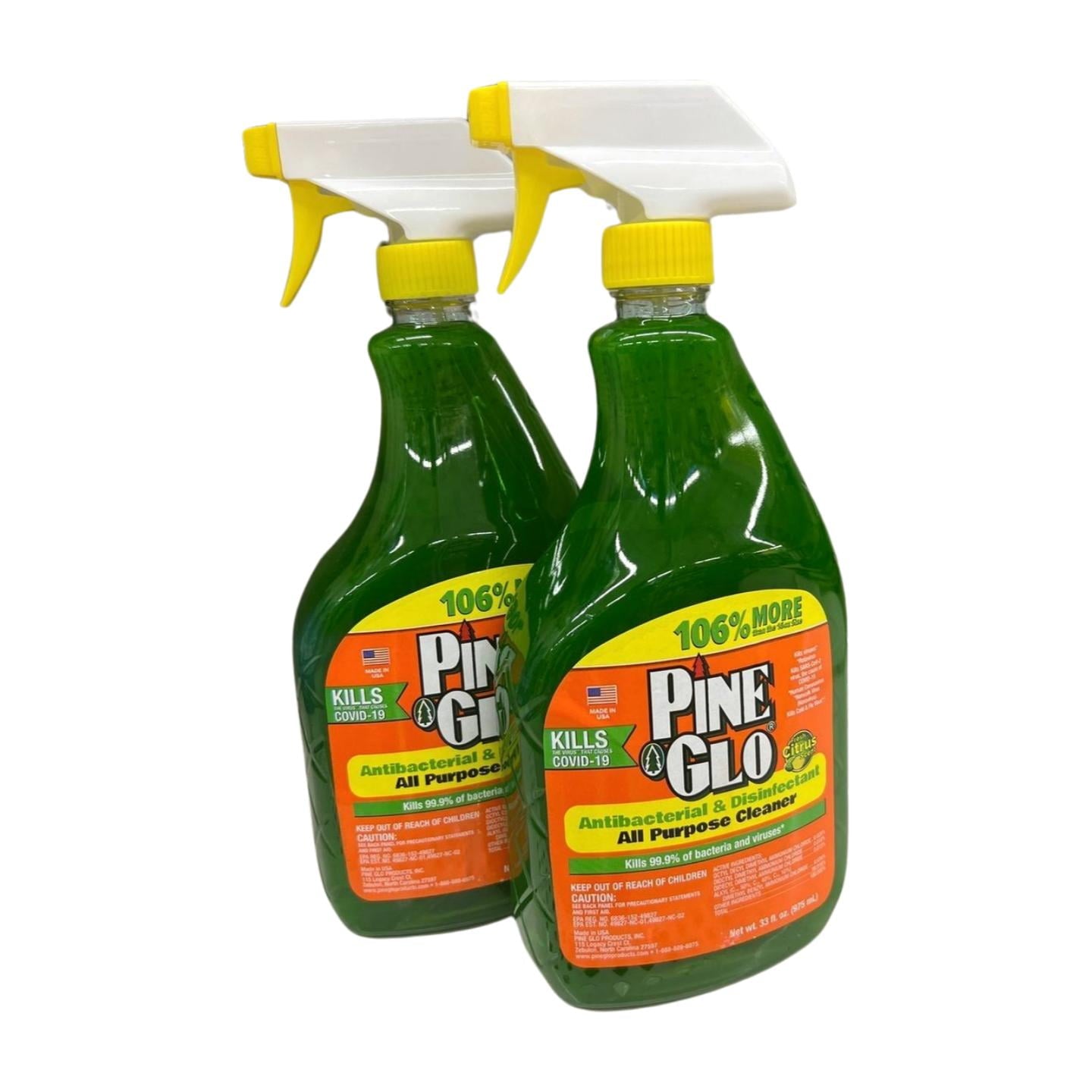 Pine-Glo. Antibacterial & Disinfectant All Purpose Cleaner. 106% more. NET WT 33 FL OZ (PK OF 2)