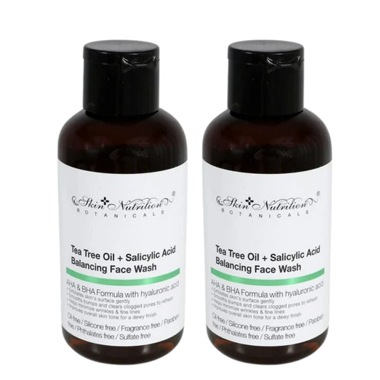 Skin Nutrition Botanicals Tea Tree Oil & Salicylic Acid Balancing Face Wash, 1 oz Each , Pack of 2