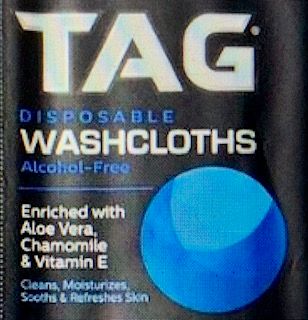 TAG Disposable Alcohol-Free Washcloths (18 Pre-moistened Large Wipes) 2 Packs