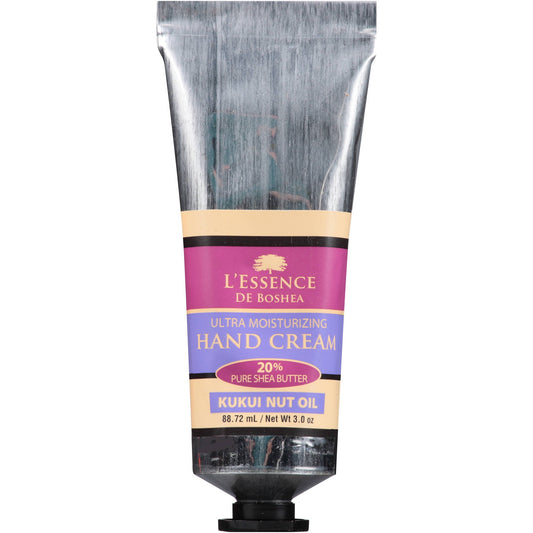 L'Essence de Boshea 2 Pack Kukui Nut Oil Ultra Moisturizing Hand Cream, 6 OZ (3 oz each) 20% Pure Shea Butter