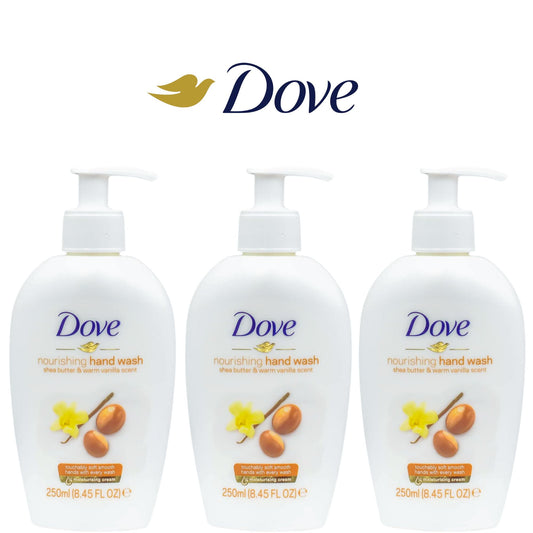 Dove Nourishing Hand Wash, Shea Butter & Warm Vanilla, 250 ml Each, (Pack of 3)