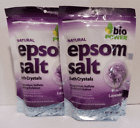 Bio Power Natural Epsom Salt Bath Crystals Magnesium Sulfate LAVENDER 16 fl oz each 2 Pack