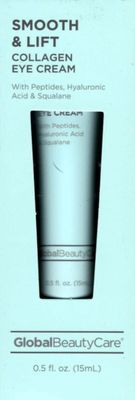 Global Beauty Care Smooth & Lift Collagen Eye Cream with Peptides, Hyaluronic Acid & Squalane 0.5fl oz