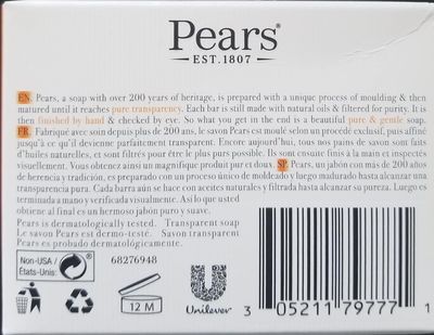 Pears Transparent Soap Gentle Care Mild Sensitive Skin Pear Cleanser 3 Pack 3.53oz 100g