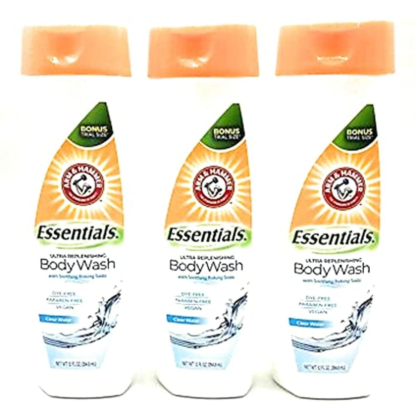 3 Pack Arm & Hammer Clear Water Ultra Moisturizing Body Wash