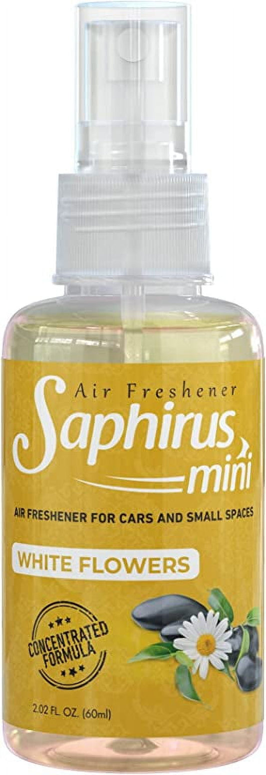 Saphirus Mini Air Freshener, great essential fragance for car and any other small space, White Flowers, 2.02 FL.OZ.