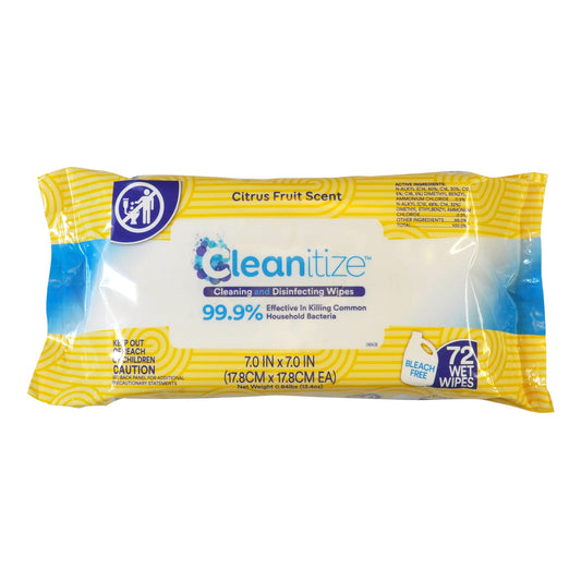 Gemma Cleaning And Disinfecting Wipes, Lemon Scent, Pack Of 72 Wipes