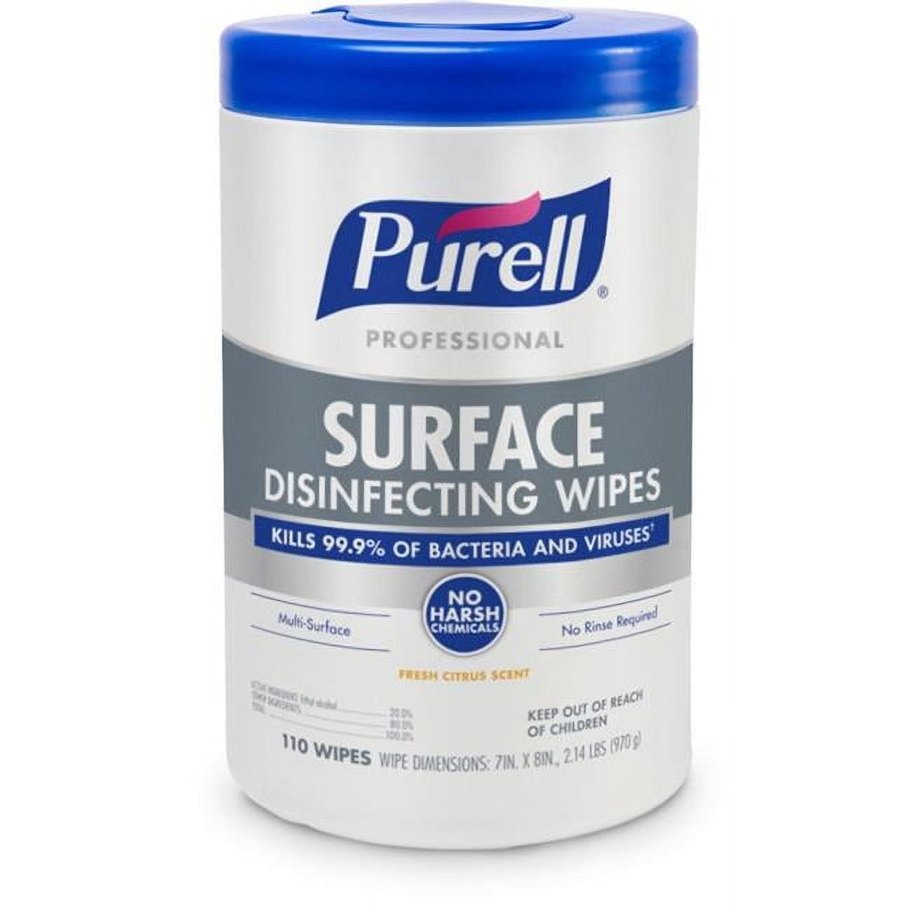 PurellÂ® Professional Surface disinfecting wipes 6 Pack 110 wipes per pack