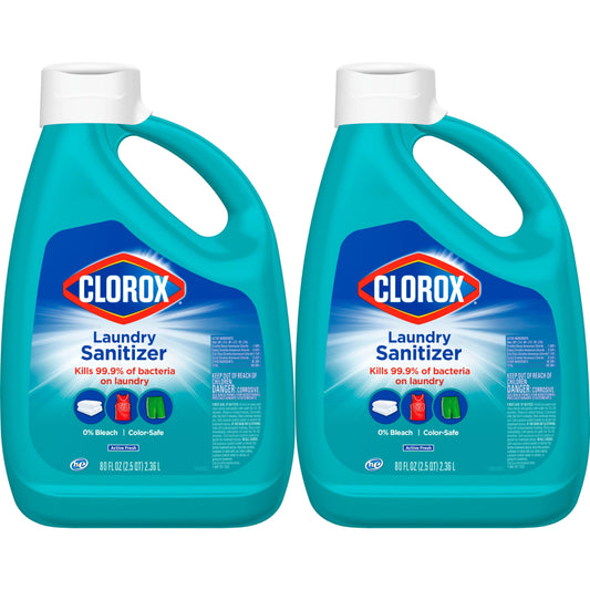 Clorox Laundry Sanitizer, Kills 99.9% Of Odor-Causing Bacteria On Laundry, 80 Fl Oz, Pack Of 2