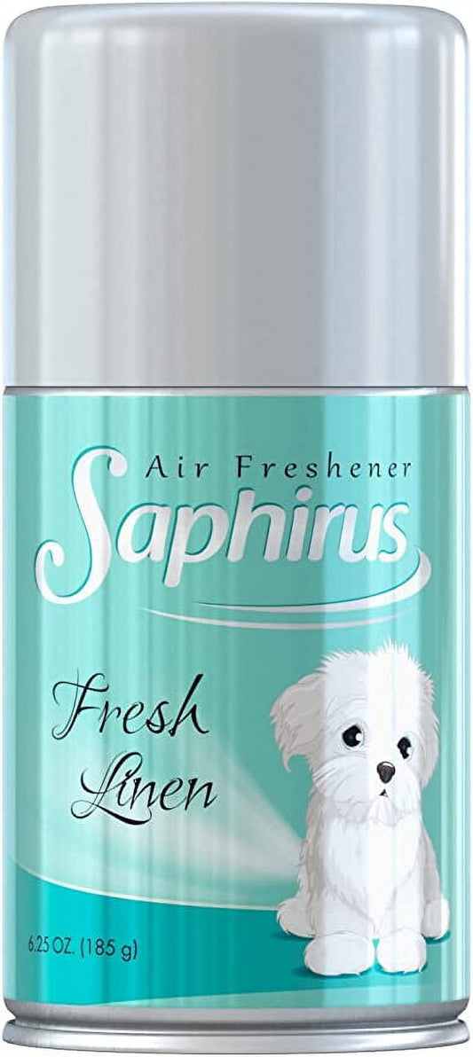 Saphirus Air Freshener Aerosol, a great and magic fragrance for home, office, car, bathroom, and any room, Odor Eliminator, Fresh Linen, 6.25 FL.OZ