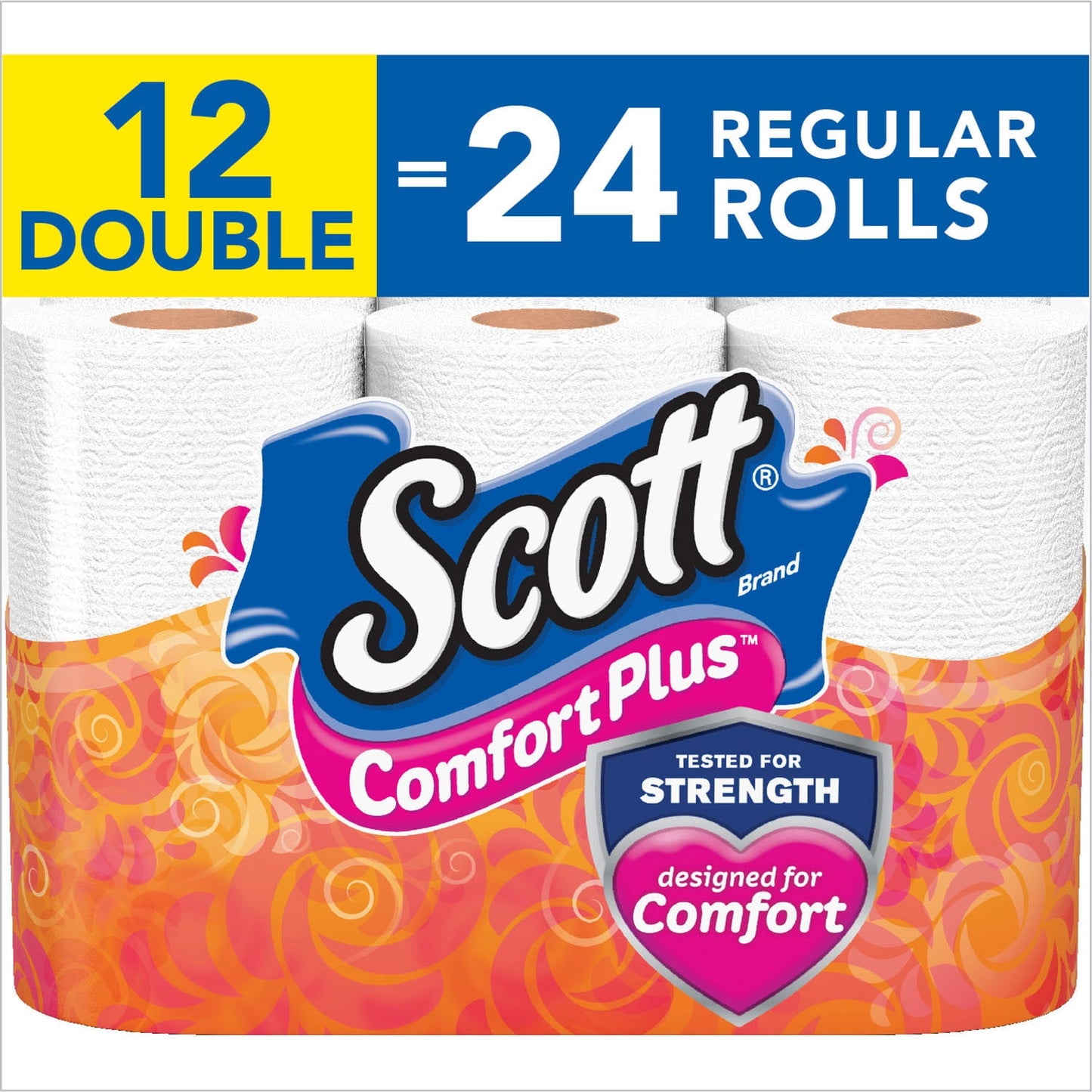 Scott ComfortPlus Toilet Paper - Double Rolls, 12 count