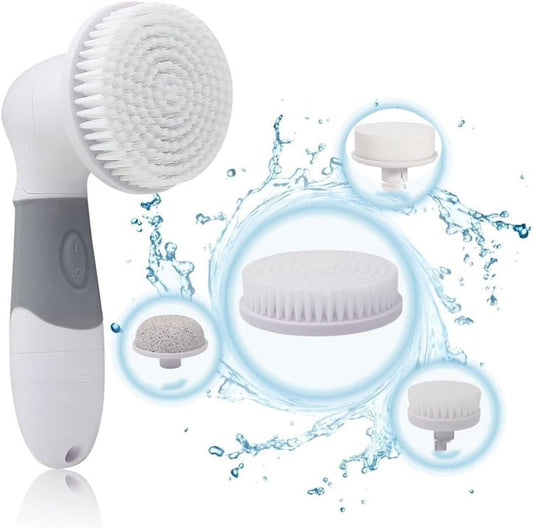 TRCompare Cleansing Brush 4 in 1 Multifunctional Electric Facial Cleanser with 4 Brush Heads Skin Beauty Tools Care Pore Cleaning Brush Massager Gentle Exfoliation