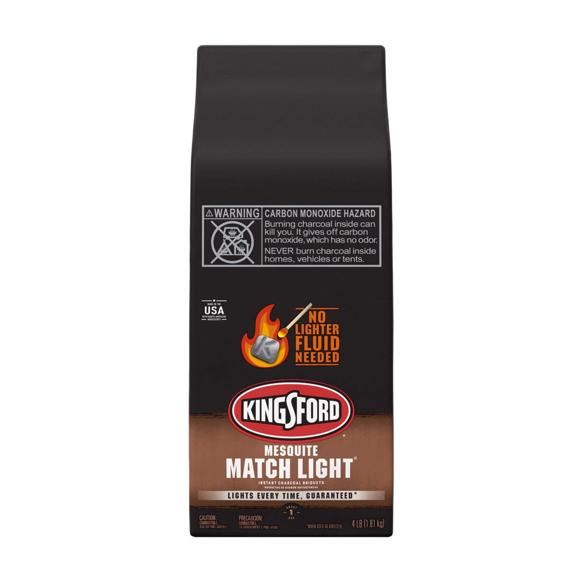 Kingsford Mesquite Match Light Instant Charcoal Briquets, 4 Lb.  (2 PACKS) Bold & Smoky Wood Flavor (8lb Total)