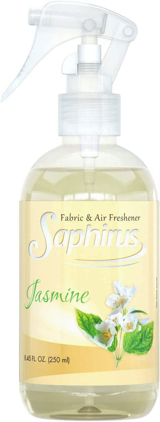 Saphirus Fabric and Air Freshener, great fragrance and essentials for Home, Office, Closet, Bathroom and any room, Odor Eliminator, Jasmine - 8.45 FL.OZ