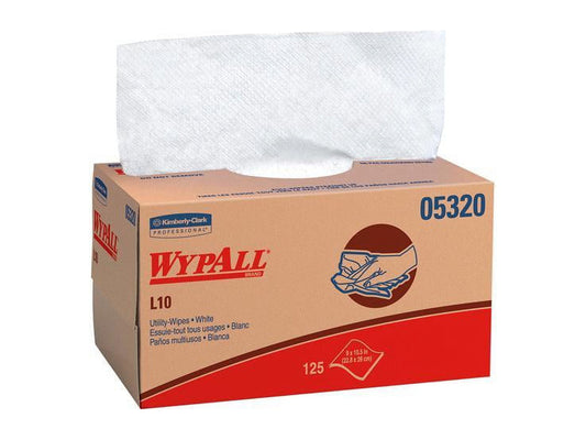 WypAll L10 Paper Wipers White 125 Wipes/Pack 05320