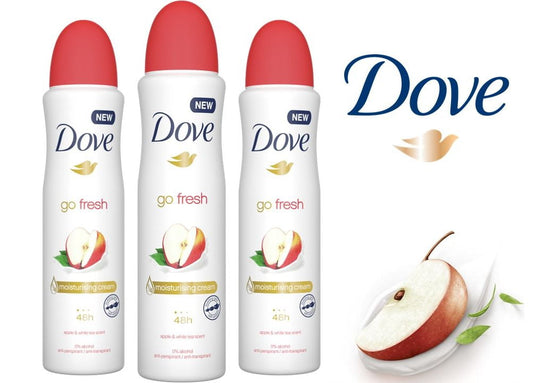 Dove Women Apple White Tea Alcohol Free Antiperspirant Spray 150ml (5.07),Pack of 3