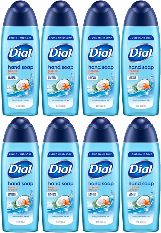 Dial Limited Edition Liquid Hand Soap, Tropical Breeze, 8.5 Ounce (Pack of 8)