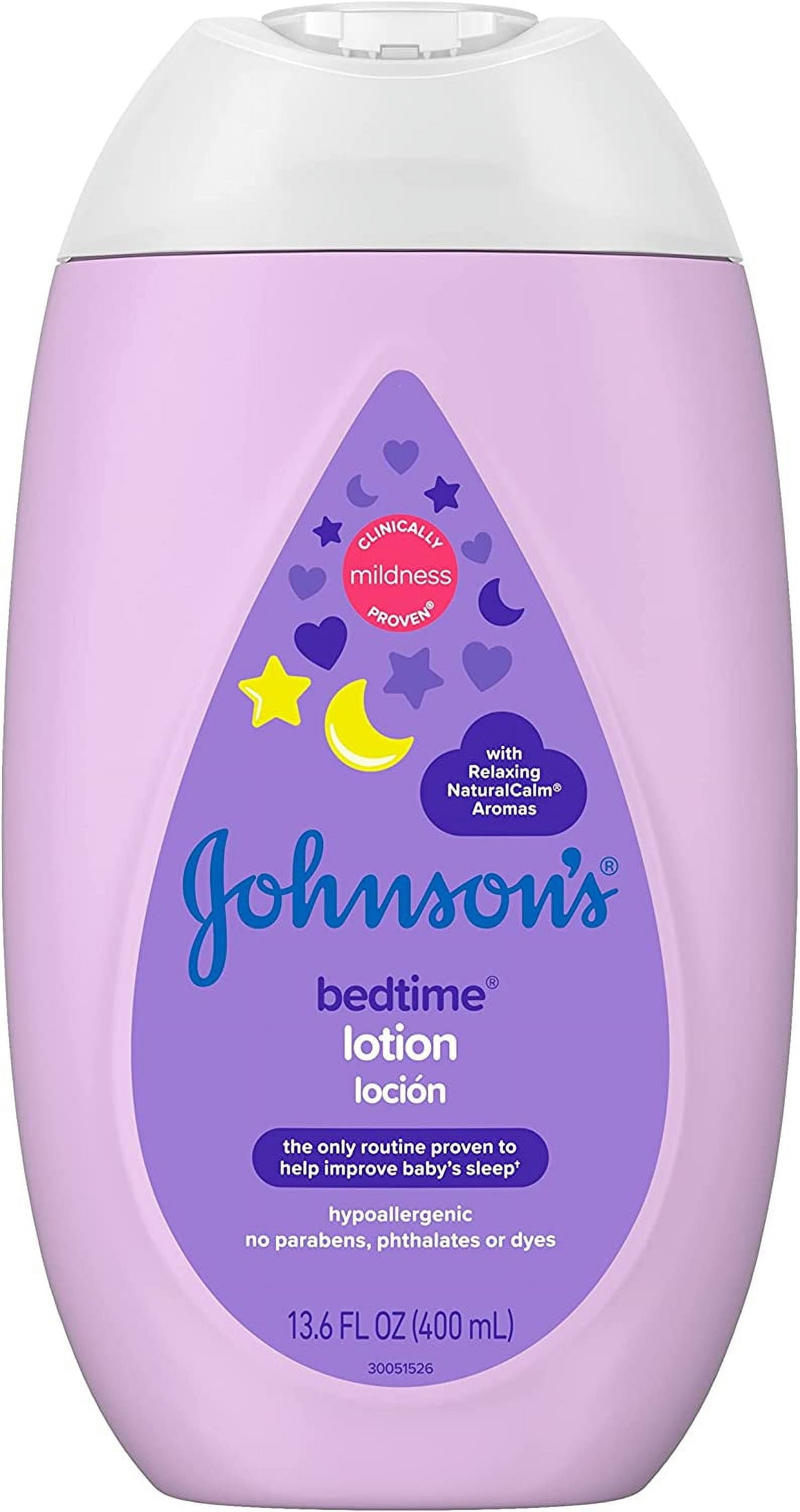 Johnsons Bedtime Lotion with Naturalcalm Aromas Hypoallergenic No Parabens, Phthalates or Dyes Lavender Bottle 13.6 oz