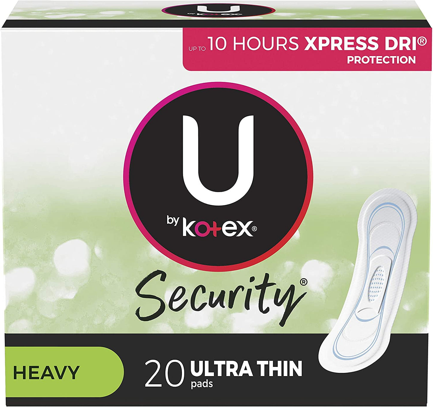 U by Kotex Clean & Secure Ultra Thin Pads, Heavy Absorbency, 20 Count